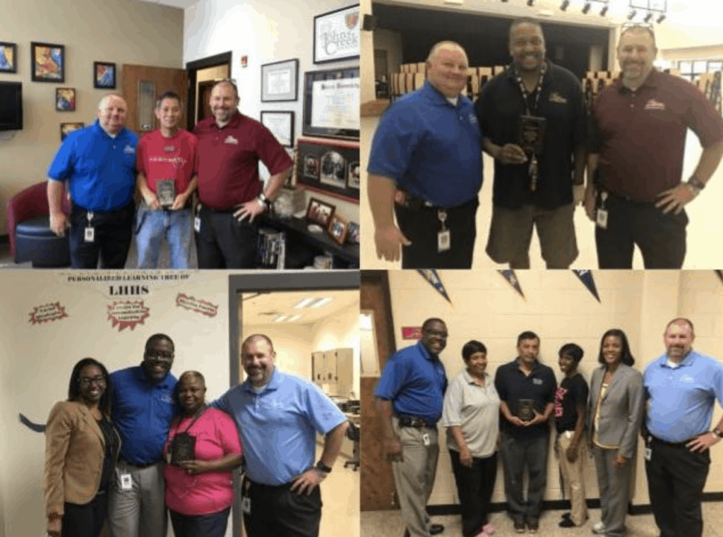 Eric flint shares pics from one of this employee of the month presentations